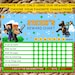 EDITABLE Reward Chart Minecraft,behavior Reward Chart for Kid,video ...