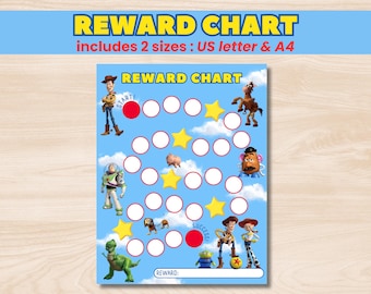 Toy Story Reward Chart,Potty Chart for Kids,Potty Training Chart for Boys,Instant download Reward Chart,Buzz & Woody Reward Chart