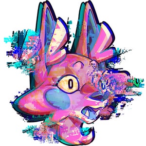 Glitch Fox Holo Sticker