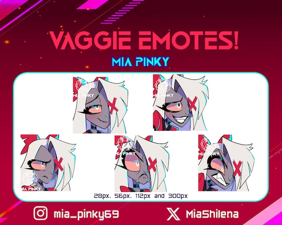 Vaggie Emotes From Hazbin Hotel for Twitch, Youtube, and Discord