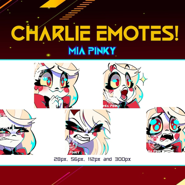 Charlie Morningstar Emotes from Hazbin Hotel for Twitch, YouTube and Discord