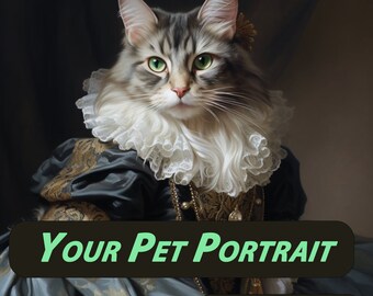 Custom Princess Pet Portrait, Renaissance Dog Painting, Pet Lovers Gift, Royal Portrait, Pet Portrait gift, Animal painting