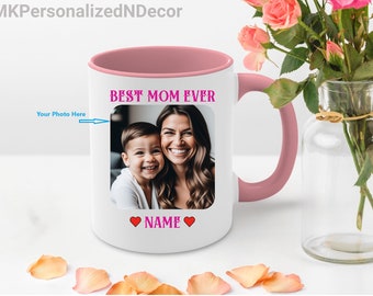 Mammapresent, bästa mamma någonsin-mugg, mammafotomugg, kaffemugg med bild, kaffemugg för mamma, personlig mammamugg, mammamugg, mors dag-presenter