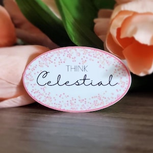 Pense Celestial Rosa Cristão SUD Missionário Mãe Jesus Amor Fé Adesivo À Prova de Intempéries