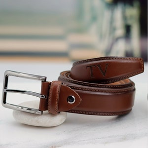 Brauner Echtledergürtel - Perfektes Geschenk für Papa, Freund, Ehemann | Handgefertigte Qualitätsgürtel