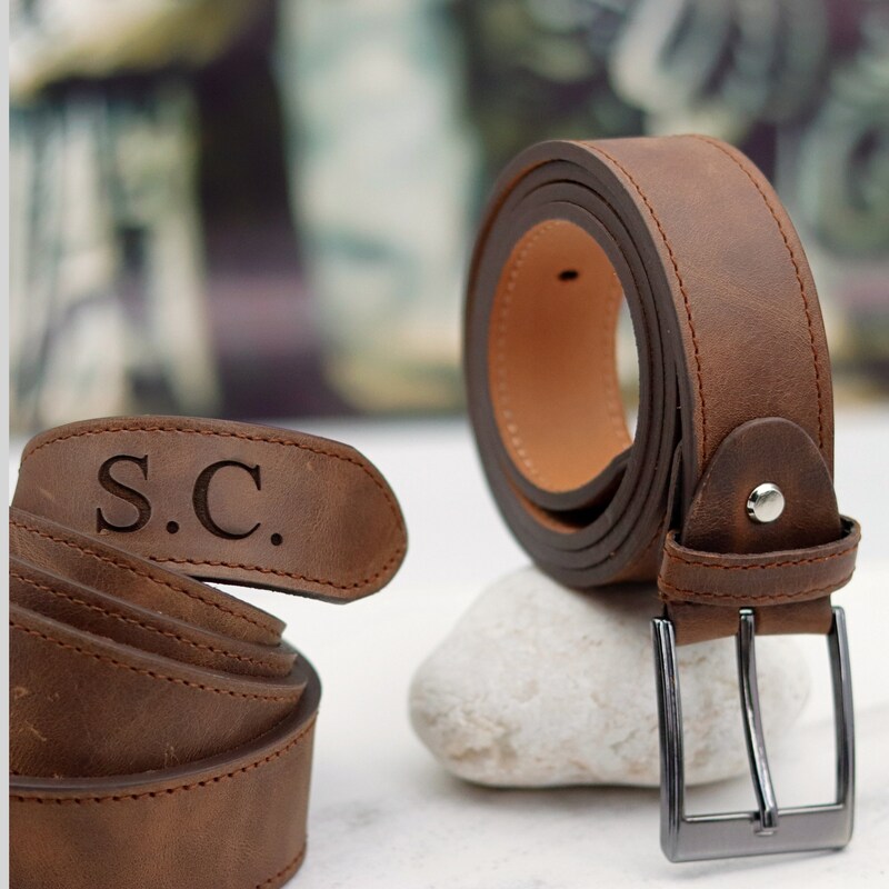 Narrow Brown Leather Belt
