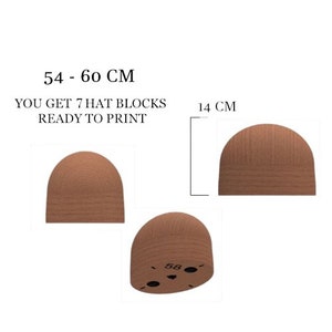 Hat Blocks Bundle - Style Dome Crown - Fedora - Sizes 54 - 60cm - Hat Making - Crown - Hat Production - Hat Mold - 3D Printing