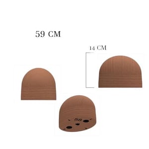 Hat Block - Style Dome Crown - Fedora - Sizes 59 cm - Hat Making - Crown - Hat Production - Hat Mold - 3D Printing