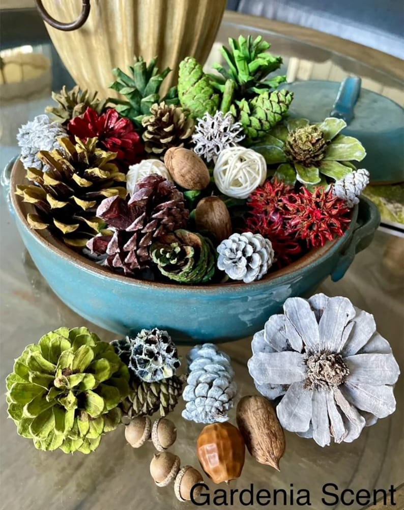Pinecone decor for basket or bowl display scented House Decor Gardenia Scent