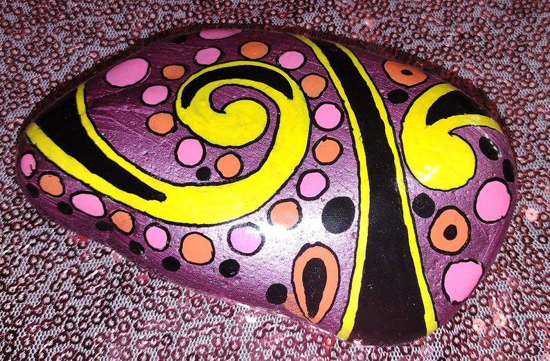 Abstract Painted Rock - Etsy