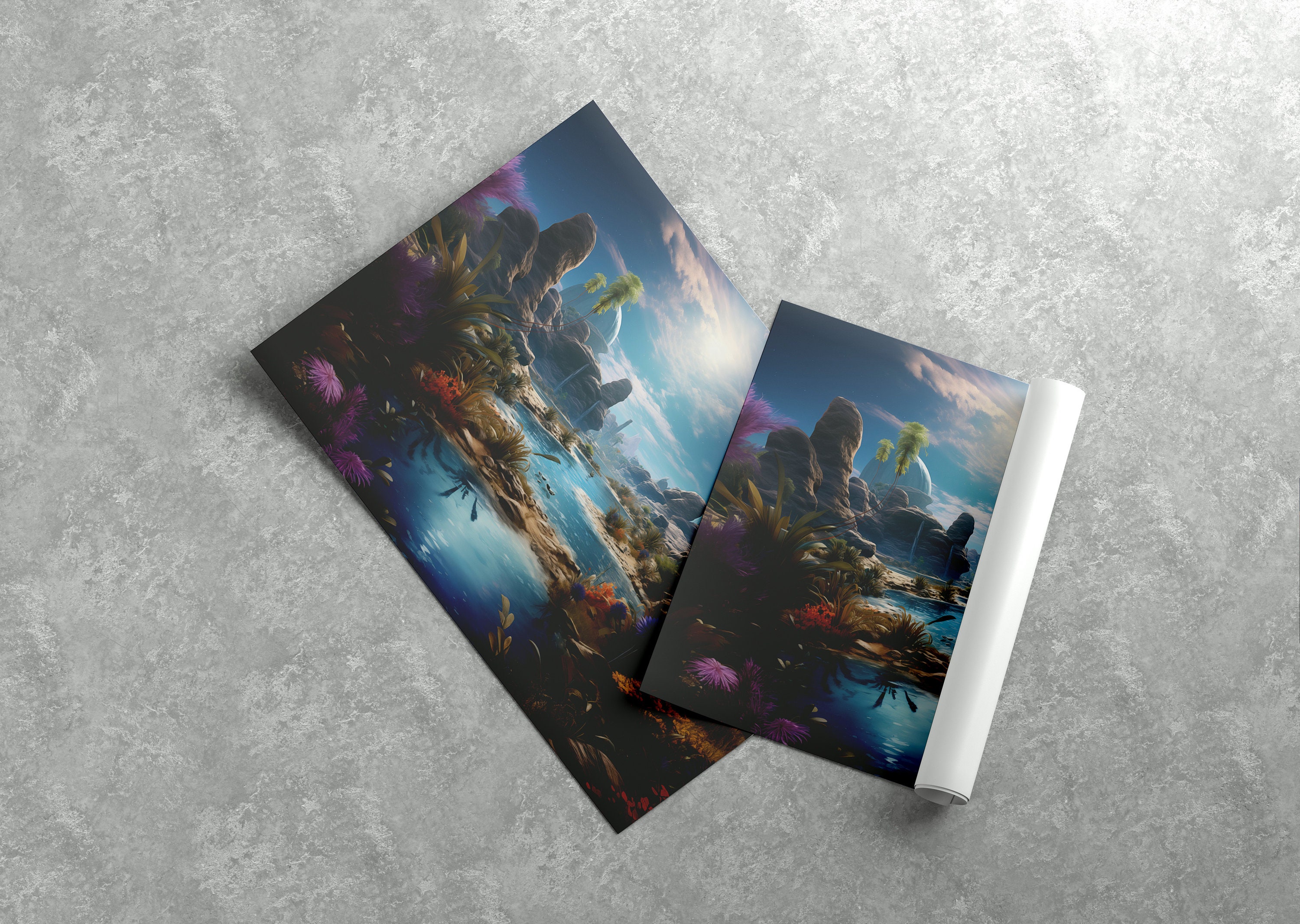 Exoplanet Eden: Panoramic Alien Landscape Art Print for Space Lovers - Etsy