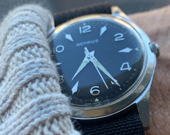 Benrus Series 2155 Watch WR with Black Dial. Very Good Condition, Mid-Sixties Winder with New Nato Strap. Very nice.