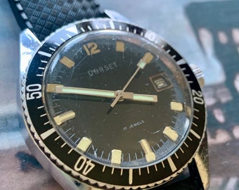 Skin Diver - Ende 1960er Jahre Dorset (Seiko) Taucheruhr - Seltene Uhr von Dorset, Montgomery Ward Brand mit UT (Seiko) Uhrwerk Winder New Band