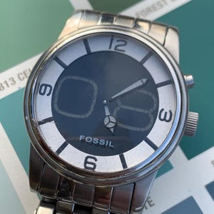 希少✨ FOSSIL BIGTIC ビッグティック 腕時計 黒 y2k アナデジ 2025年最新】FOSSIL big tic y2k watchの人気アイテム - メルカリ