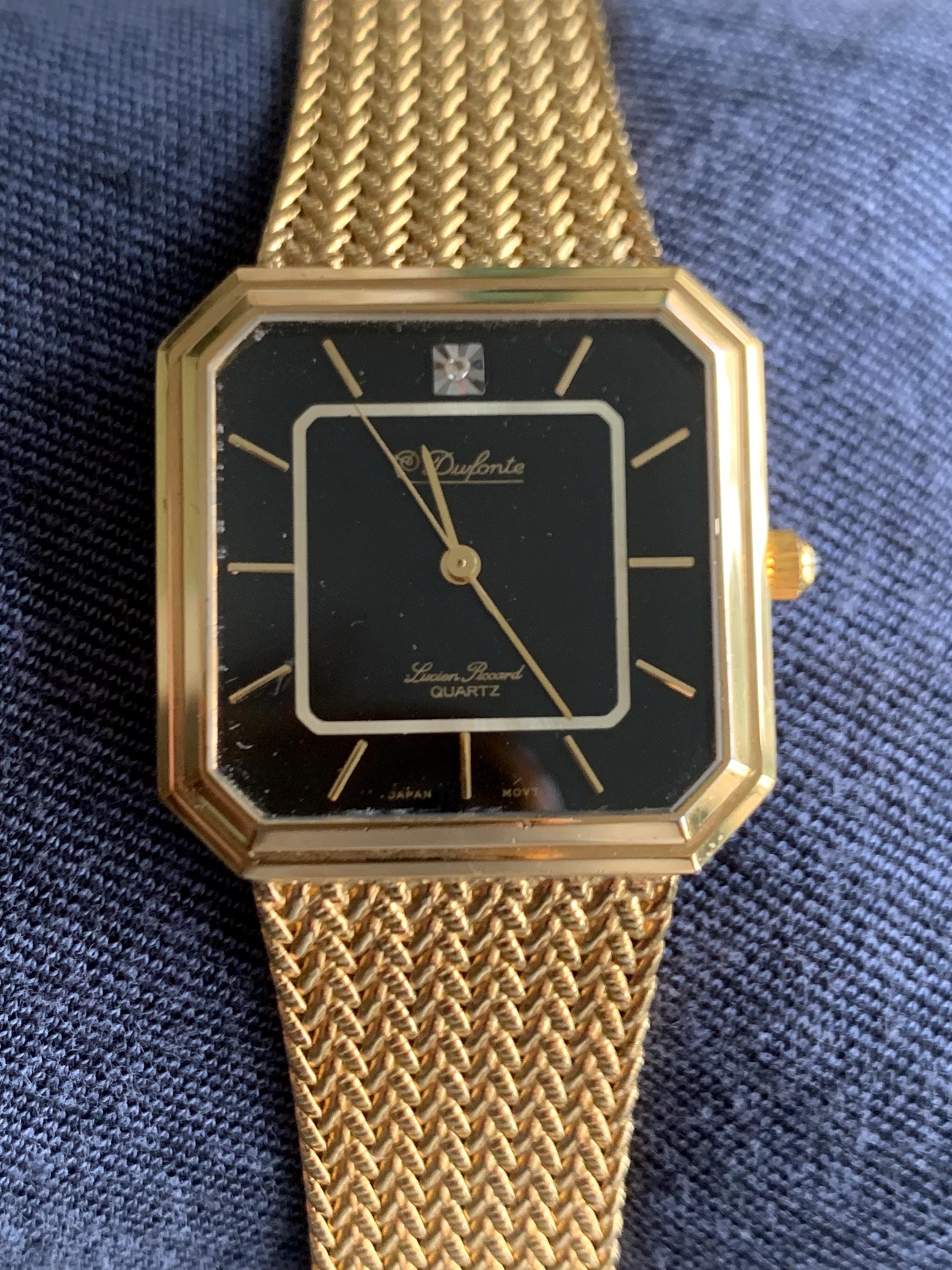 Watch with diamonds Dufonte Lucien Quartz NOS Dufonte By Lucien Picard Quartz Watch Diamond Dial ALL  main image 3