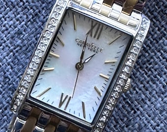 Caravelle New York by Bulova 45L138 | Mother of Pearl Dial | Inset Crystal Case