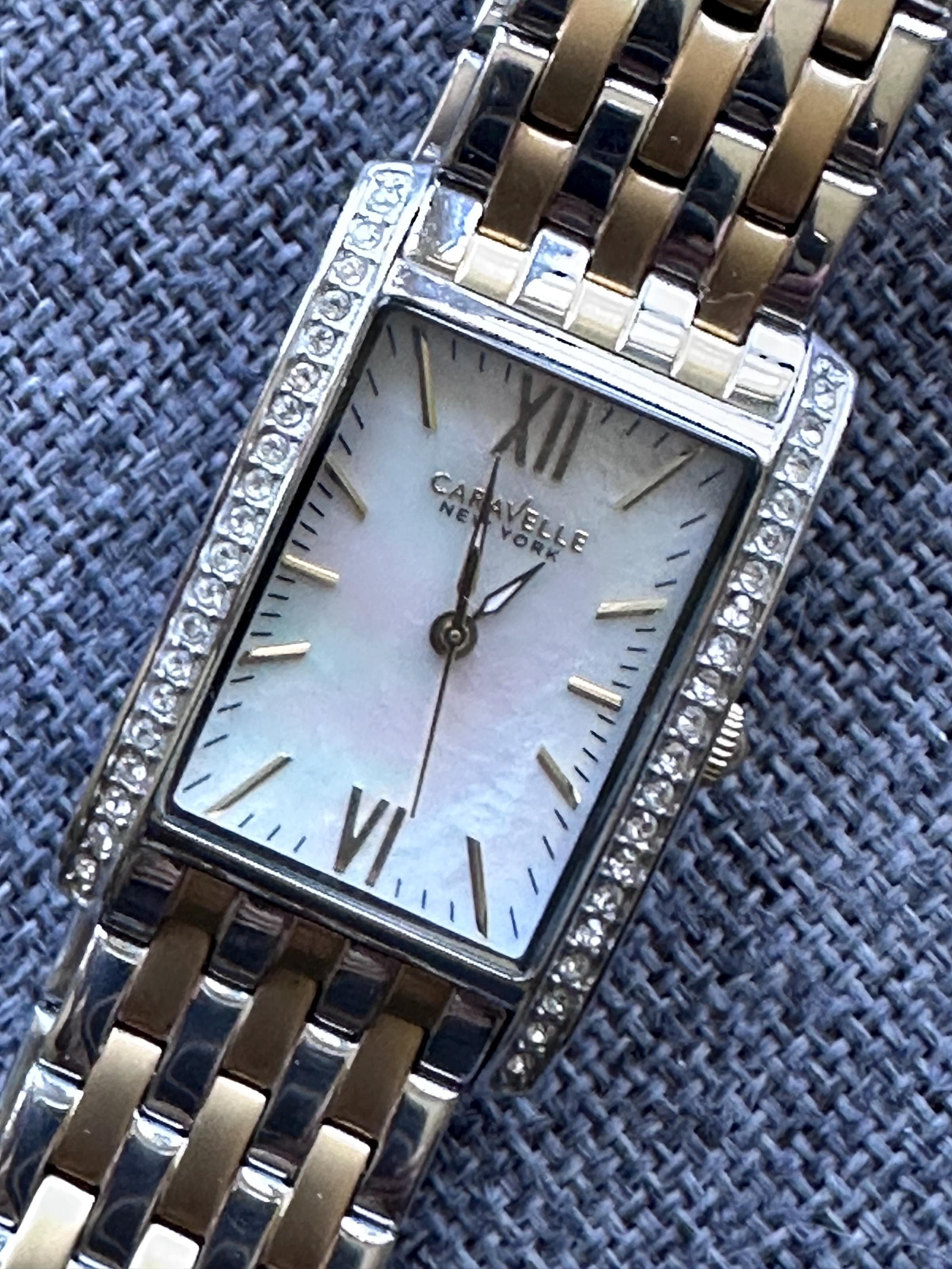 Caravelle New York Silver Crystal-Accent Mesh Watch ?#Sold? Caravelle by Bulova ? (Tank Shape - Excellent  main image 2