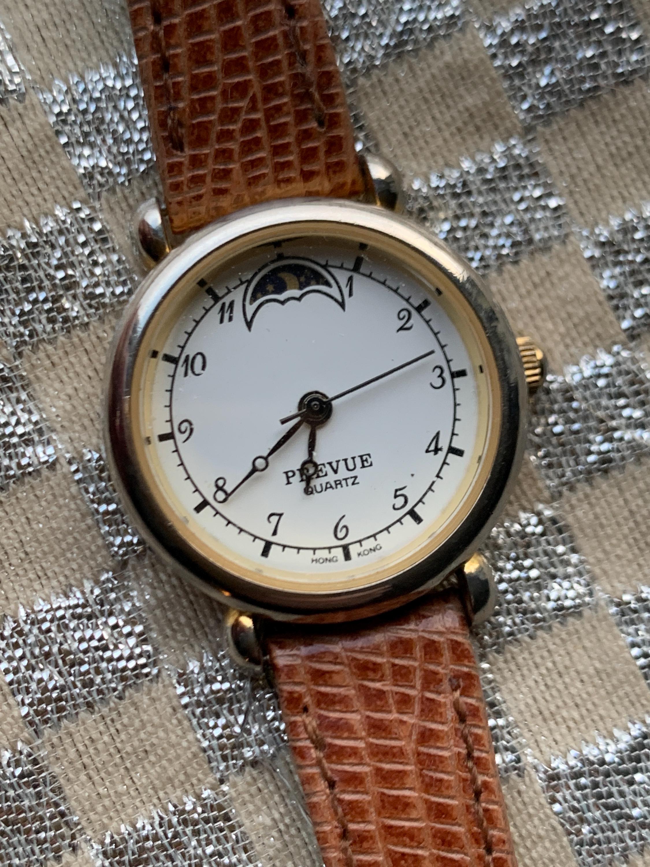 Embassy ladies moon phase brown leather watch NEW BATTERY Embassy Quartz Wrist Watch - Etsy main image 3