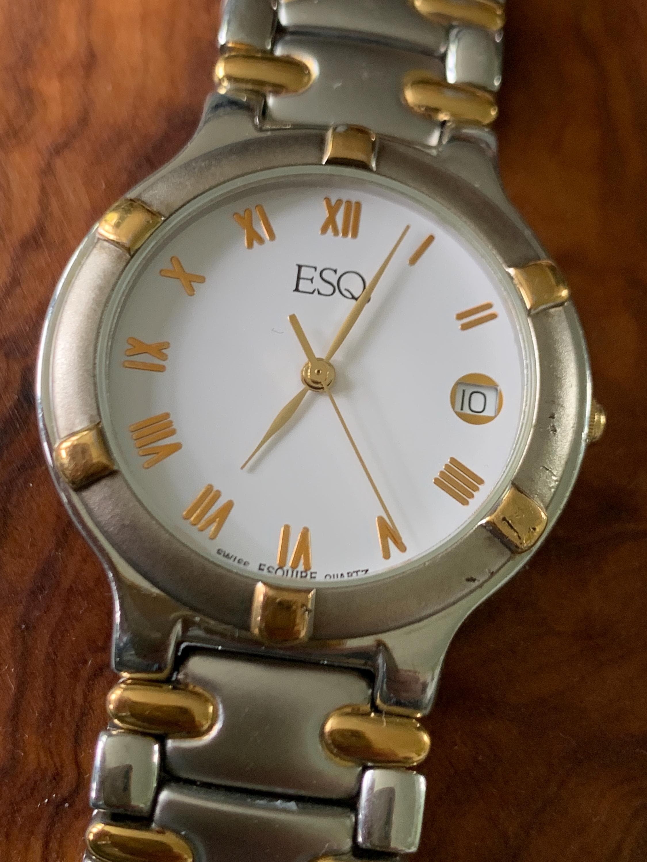 ESQ Movado Vintage 2 Tone Swiss Quartz Watch ESQ Swiss By Movado Stainless Steel Ladies Watch Duo Silver  main image 2