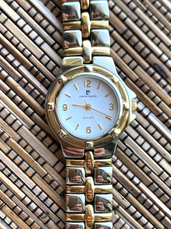 pierre cardin ゴールドアナログ時計 Vintage Pierre Cardin Womens Gold/Silver Diamond Wrist Watch
