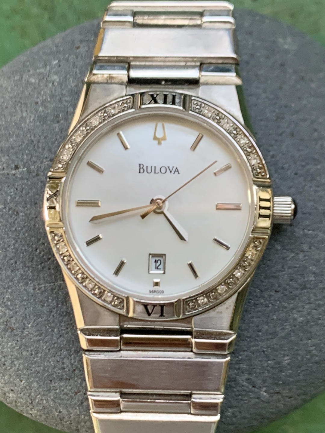 Bulova ladies watch two tone w/ Pearl face Roman numerals White Dial Stainless Steel Bracelet Sutton 98L308 | Bulova main image 2