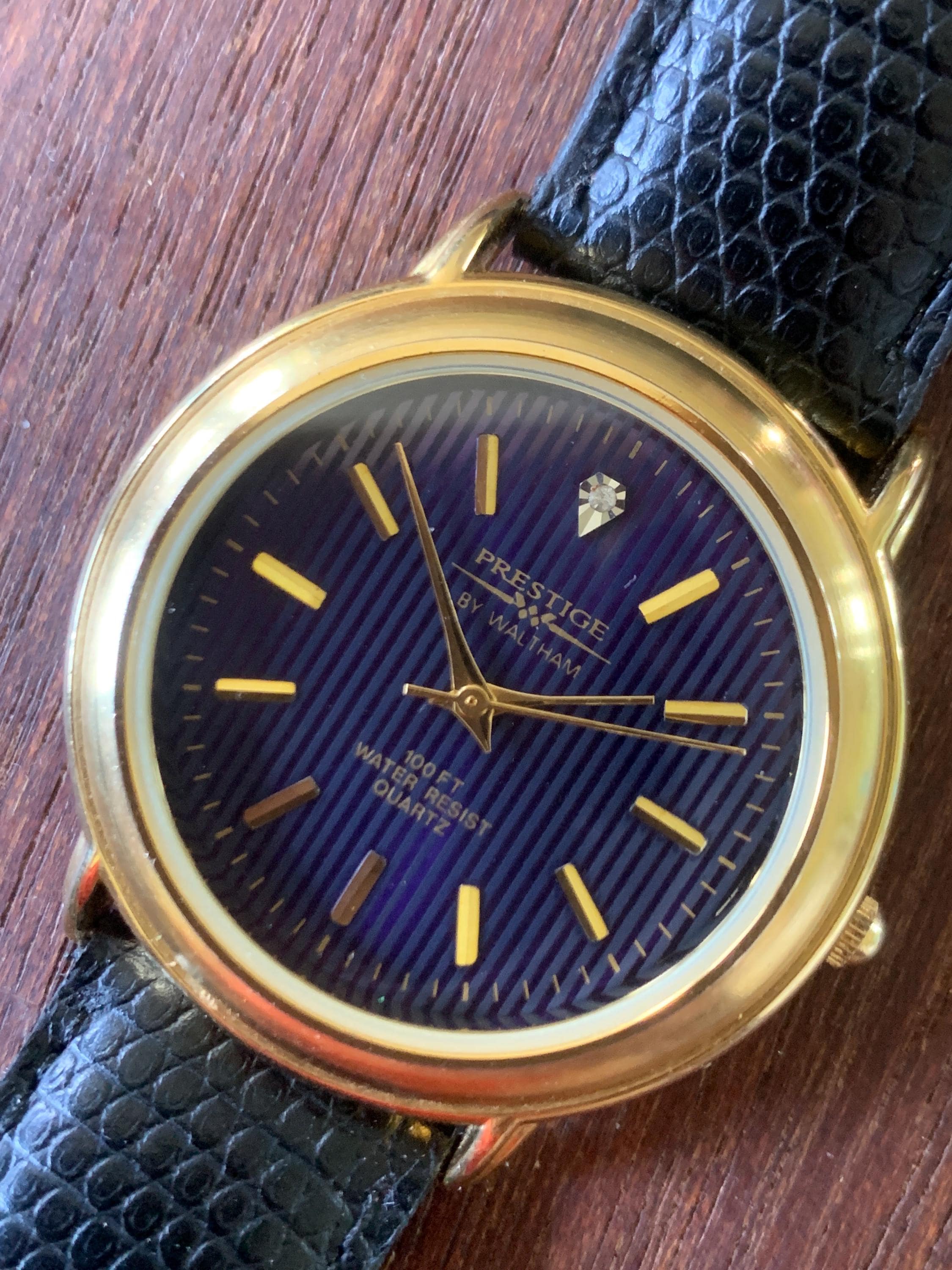 Prestige by Waltham Diamond Dial Quartz Watch. Gold Tone  display picture 1