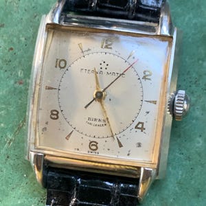 Stunning 1940s Birks Challenger Eterna Matic Tank Watch - Early Automatic Tank Watch. Highly Sought After Eternamatic in Very Good VTG Cond