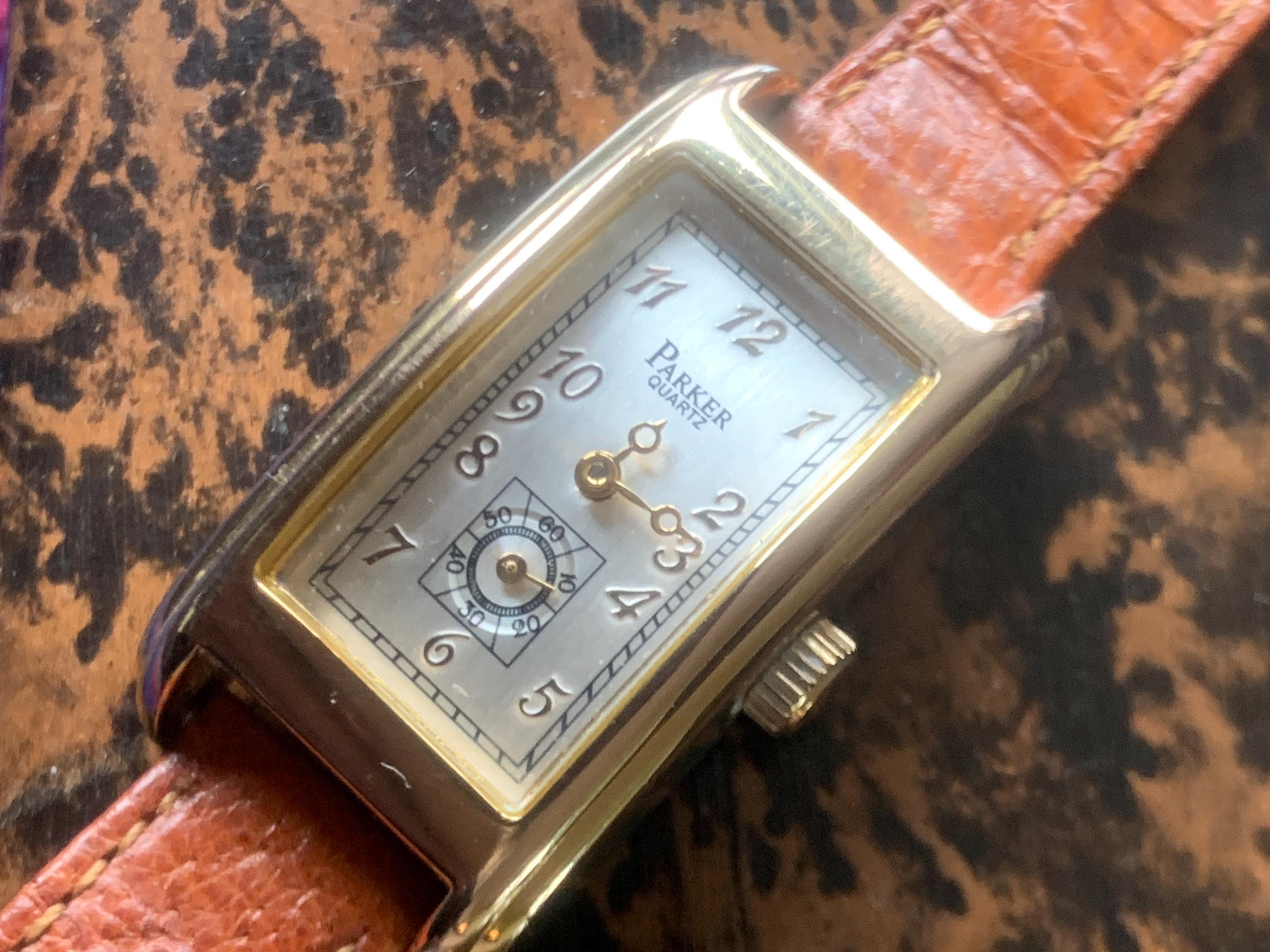 Womens Parker Curvex Tank Quartz Watch Gold Tone With  display picture 1