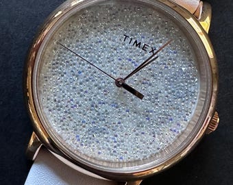 Reloj Timex Sparkle Fashion / 38 mm, tono oro rosa / Esfera brillante y opulenta / Casi nuevo