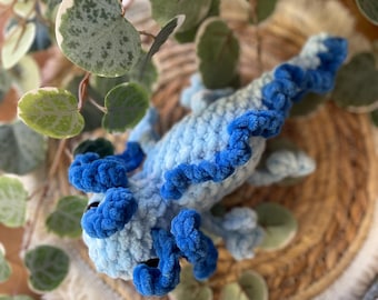 Gehaakte Axolotl-knuffel: handgemaakte chenille-knuffel