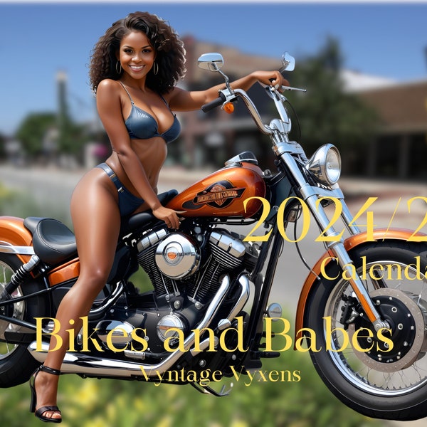 2026 V-Twin Vixens Harley Motorcycle Wall Calendar – Biker Babes, Dream Girls – USA