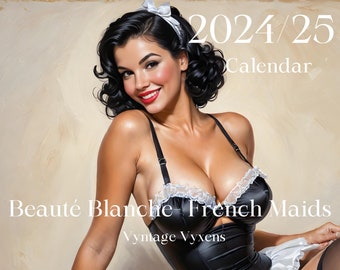Beauté Blanche - French Maids: A Vyntage Vyxens Calendar 24/25- french maid, costume, fantasy, cosplay, gifts for him, gifts for guys