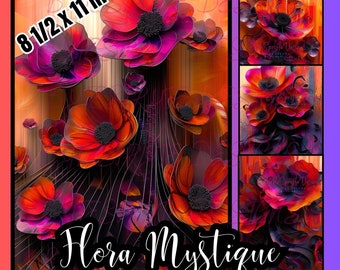 Flora Mystique Journal Covers: Botanical 8.5x11 Designs (Digital Download)