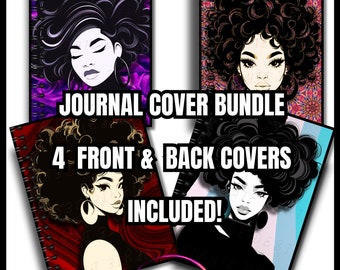 Rogue Radiance| Journal covers| Book cover| Notebook cover| Digital download| Black Woman Journal| Bordered and Borderless PNG files