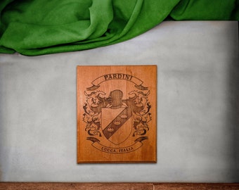 Personalized Family Crest Plaque | Wooden Plaque | | Laser Etched | Gift for Mom | Gift for Dad | Anniversary Gift | Birthday Gift