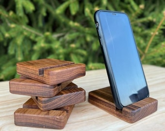 Walnut phone stand, wooden phone holder