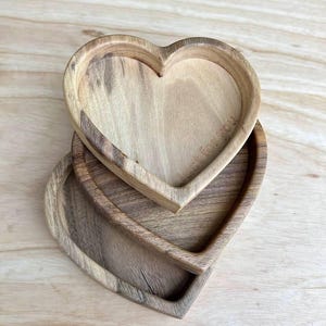 Heart-Shaped Wooden Tray for Jewelry – Personalization Available