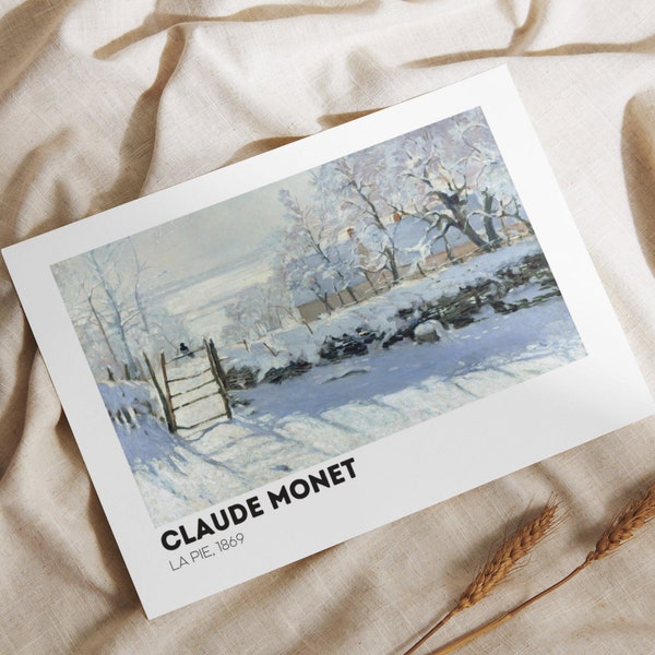 CLAUDE MONET – La Pie | Impressionist Painting | Mid Century Print | Vintage Wall Art | Monet Landscape | Digital Download