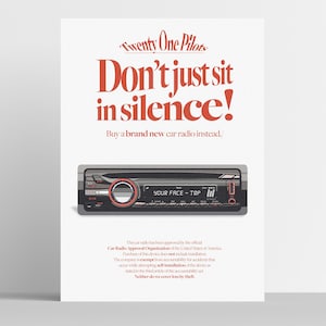 TWENTY-ONE-PILOTS Stampa fisica Poster autoradio Clancy Retro Wall Art Decoration Rosso