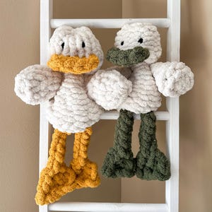 Duck Snuggler | Chunky Knit Handmade | Soft Stuffed Animal | Duck Plushie | Gift for Kids | Baby Shower l Handmade l FREE SHIP
