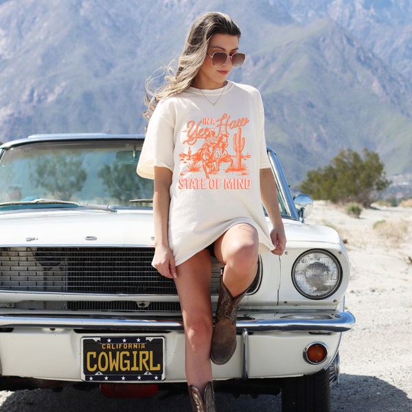 Vintage Inspired Cowgirl T-Shirt for Western Lover Gift Oversized Unisex Tee Wild West