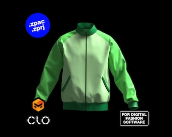 Mens Windbreaker Jacket 3D Garment for CLO3D Marvelous Designer ZPAC ZPRJ File Download Digital Virtual Fashion Pattern Outerwear Coat