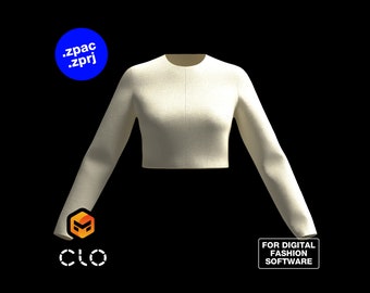 Women’s Bodice Sloper Size 8 - 3D Garment CLO3D Marvelous Designer ZPAC ZPRJ File Download Digital Virtual Fashion 2D Pattern