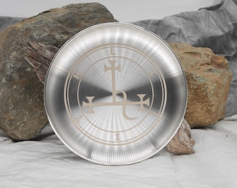 Lilith Sigil Altar Tray / Offering Plate / Goddess / Female Strength - Engraved Stainless Steel