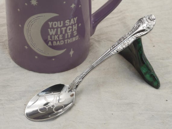 Hecate Witches Teaspoon For Stirring In Intent - Engraved Stainless Steel