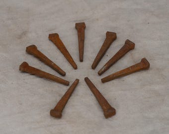 Set of 9 rusty Coffin Nails for Spell Work (1 1/2" mini nails) | Hex | Banishment | Curse