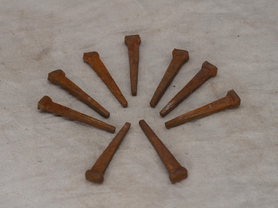 Set of 9 rusty Coffin Nails for Spell Work (1 1/2" mini nails) | Hex | Banishment | Curse