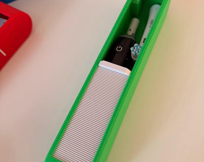 Personalized Sliding Toothbrush Case | Travel Toothbrush Holder with Locking Lid | Custom Name | Manual or Electric