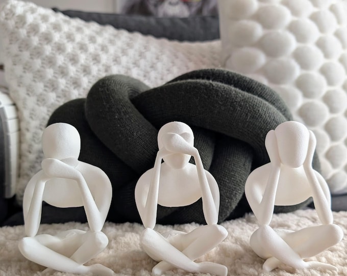 No Evil Trio - Sculpture in Mid-Air