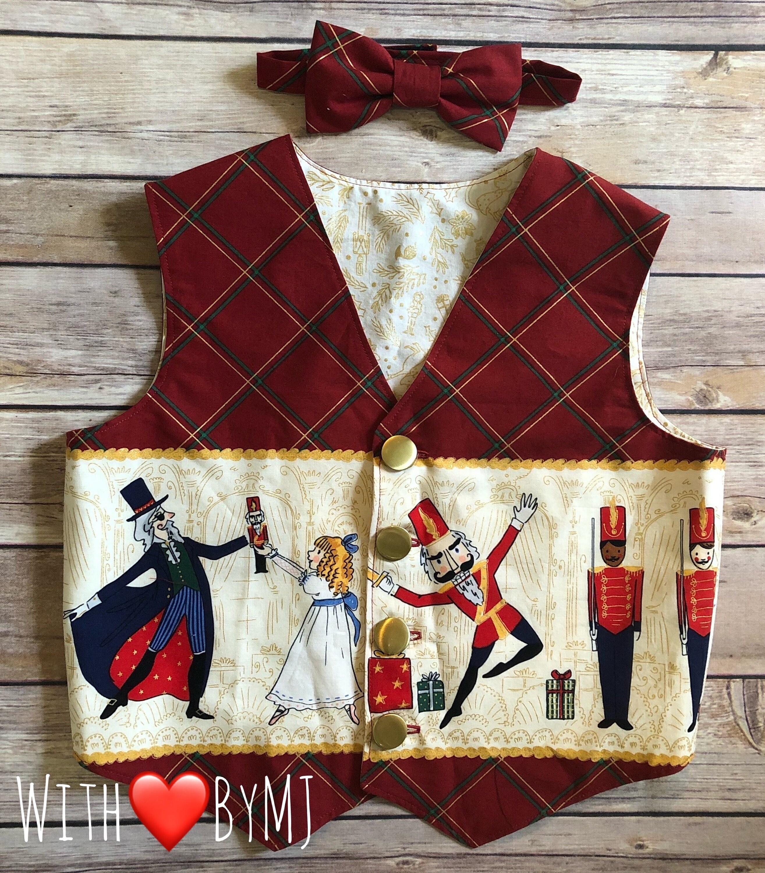 Nutcracker Vest and Bow Tie Set Etsy